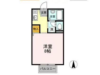 レジデンス高柳A棟(ワンルーム/1階)の間取り写真