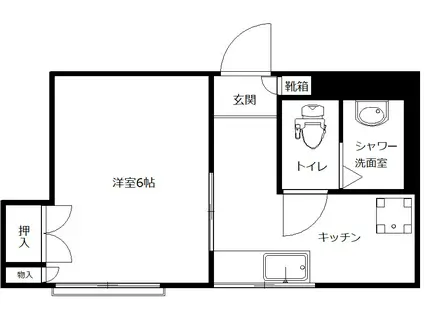 ルミエール吉祥寺(1K/2階)の間取り写真