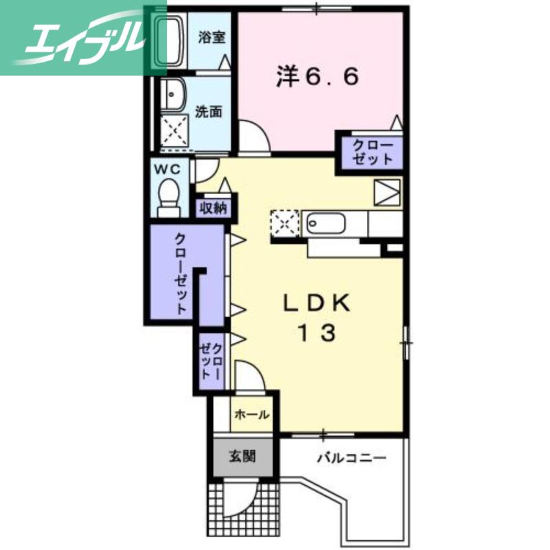 ノーヴァ I(1LDK/1階)の間取り写真