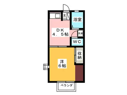 ホワイトパレスNAWA(1DK/1階)の間取り写真