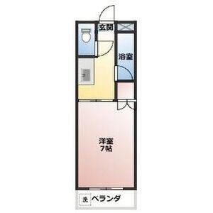 ロイヤルマンション甚目寺(1K/2階)の間取り写真