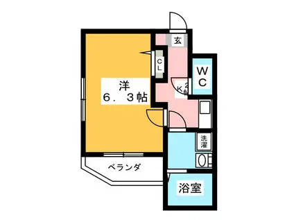 STREET CORNER(1K/3階)の間取り写真