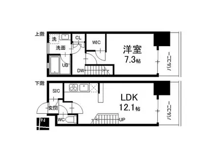 シエルブルー栄(1LDK/11階)の間取り写真