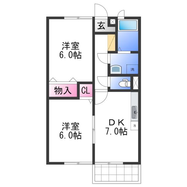 JR紀勢本線 海南駅 徒歩9分 2階建 築30年(2DK/1階)の間取り写真
