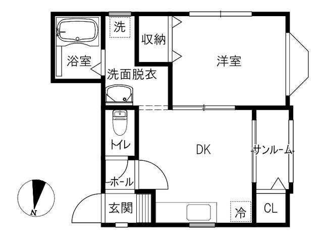 プラネートN(1DK/1階)の間取り写真