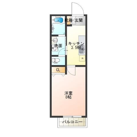 セゾン グレース(1K/1階)の間取り写真