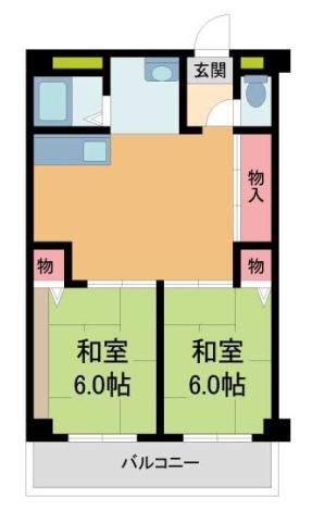 加島第3マンション(2DK/3階)の間取り写真