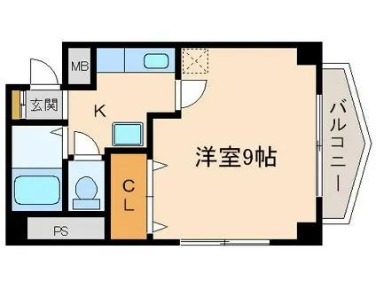 モンソレイユ(1K/6階)の間取り写真