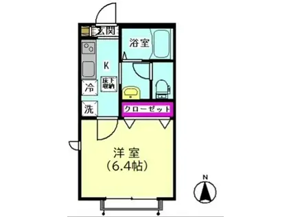 コート西糀谷(1K/1階)の間取り写真