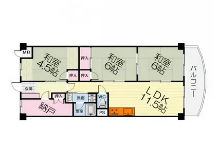 サンフラワー高石(3SLDK/9階)の間取り写真
