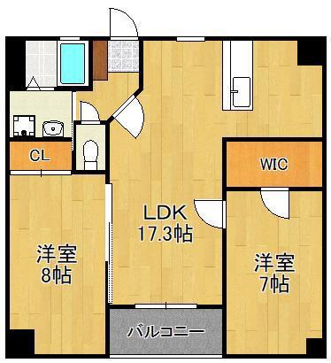 アヴニール吉志(2LDK/6階)の間取り写真