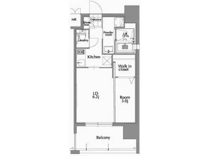 エンクレスト県庁前(2K/2階)の間取り写真