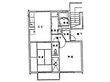 ローゼンハイムB棟(2DK/2階)の間取り写真