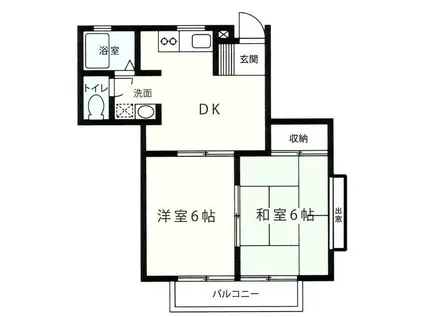 ロイヤルパレスKISHI(2DK/1階)の間取り写真