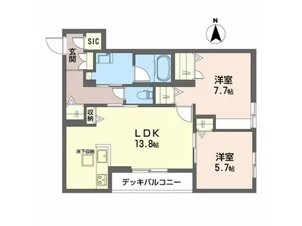 メゾン ソラリス(2LDK/1階)の間取り写真