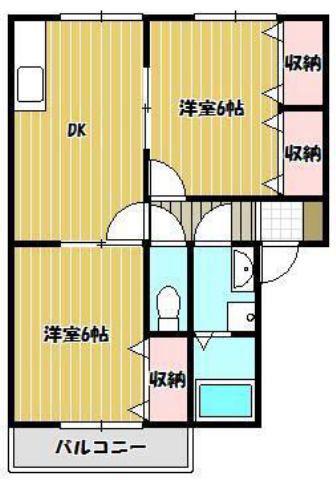 スマイルタウン原田 B(2DK/1階)の間取り写真