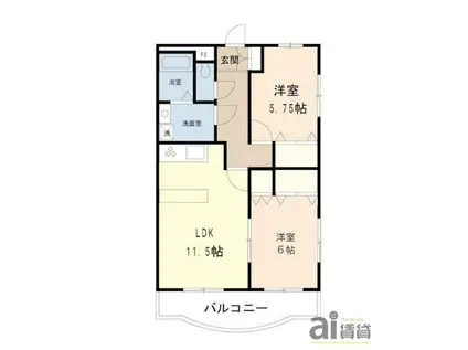 エルグラン(2LDK/1階)の間取り写真