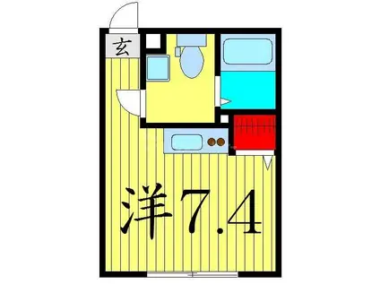 ヴィラート新柴又(ワンルーム/1階)の間取り写真