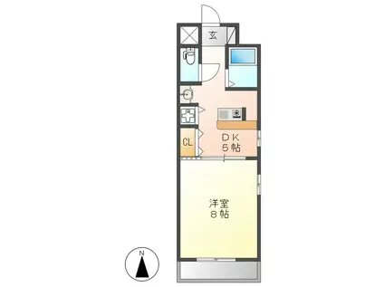 HARADA栄南ビル(1DK/5階)の間取り写真