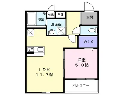 グランメゾンゆずり葉1番館(1LDK/3階)の間取り写真