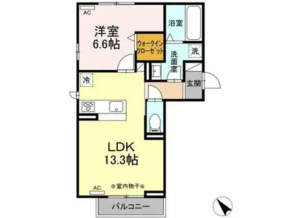 リュミエール(1LDK/2階)の間取り写真