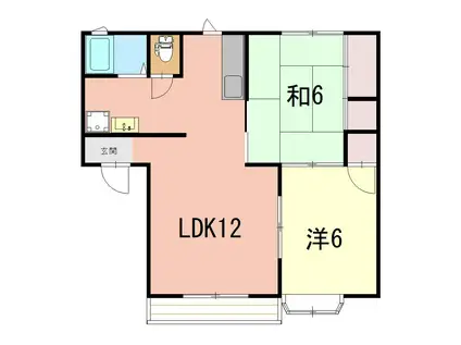 ブライト21(2LDK/1階)の間取り写真