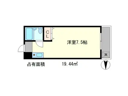 リンデンバウム(1K/3階)の間取り写真