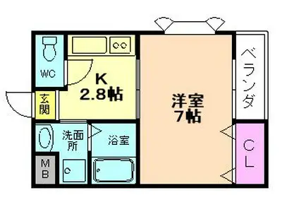 エスポワール(1K/3階)の間取り写真