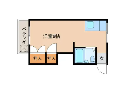 ダイヤモンドコーポ(ワンルーム/4階)の間取り写真