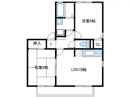 ハイカムール東橋本(2LDK/1階)の間取り写真