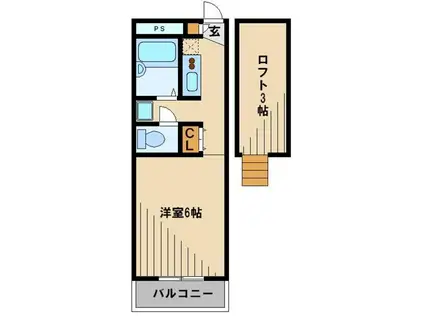 レオパレスラビドールI(1K/2階)の間取り写真