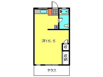 ビッグフィールド(ワンルーム/1階)の間取り写真