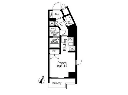 ドゥーエ国府台(ワンルーム/2階)の間取り写真