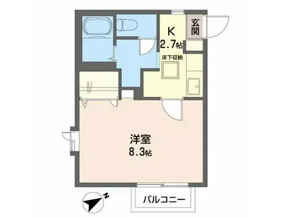 イーストセンダイ(1K/1階)の間取り写真