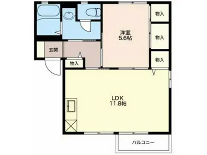 フレグランス・西軽井沢N棟(1LDK/2階)の間取り写真