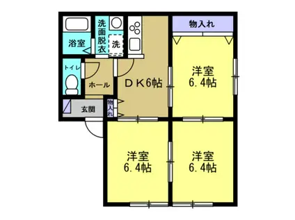 メゾン・ド・メヒタII(3DK/2階)の間取り写真