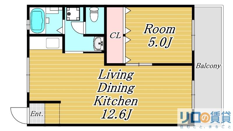 谷田十三マンション(1LDK/3階)の間取り写真