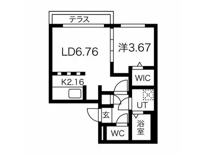 コアハート宮の沢(1LDK/1階)の間取り写真