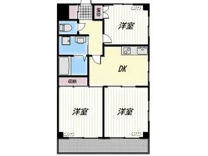 FLAT I(3DK/3階)の間取り写真