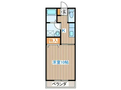 ブランドールTAGO(1K/2階)の間取り写真