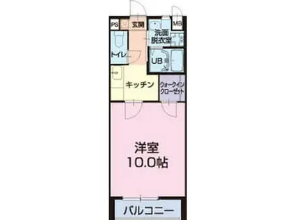 プランドール(1K/1階)の間取り写真