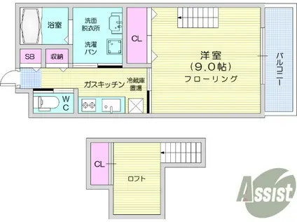 ブランニューⅡ番館(1K/1階)の間取り写真