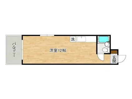 ルミナス(ワンルーム/4階)の間取り写真