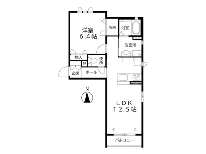 AMICOURT(1LDK/2階)の間取り写真