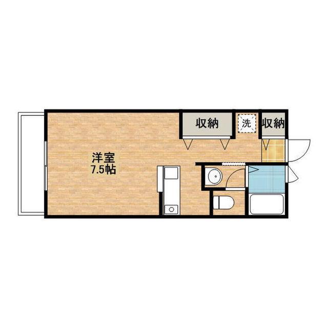 サンパレスB(ワンルーム/3階)の間取り写真