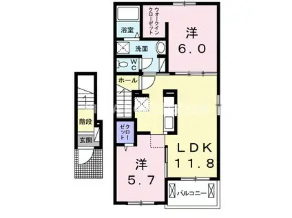 マーベラス(2LDK/2階)の間取り写真