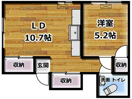 ヴィラ外苑(1LDK/5階)の間取り写真