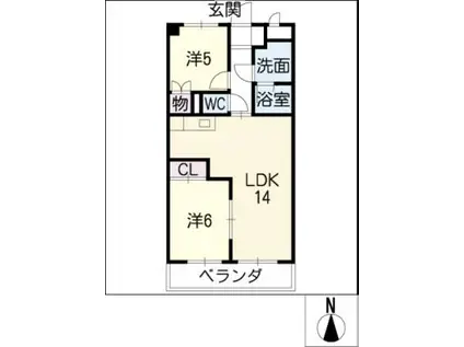 神田センタービル(2LDK/4階)の間取り写真