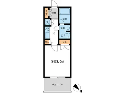 メトロタワー山下町(1K/6階)の間取り写真