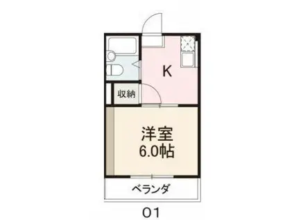 コート新北II(1K/2階)の間取り写真